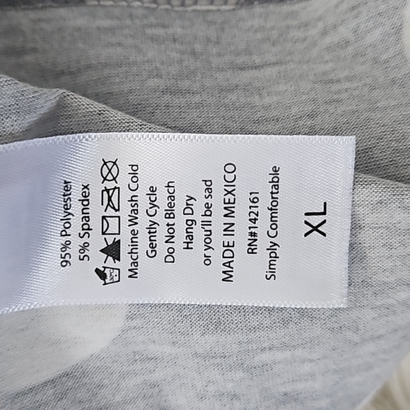 LuLaRoe Liv Gray and Off-white Polka Dot Crew Neck Short Sleeve Tee - Picture 13 of 14